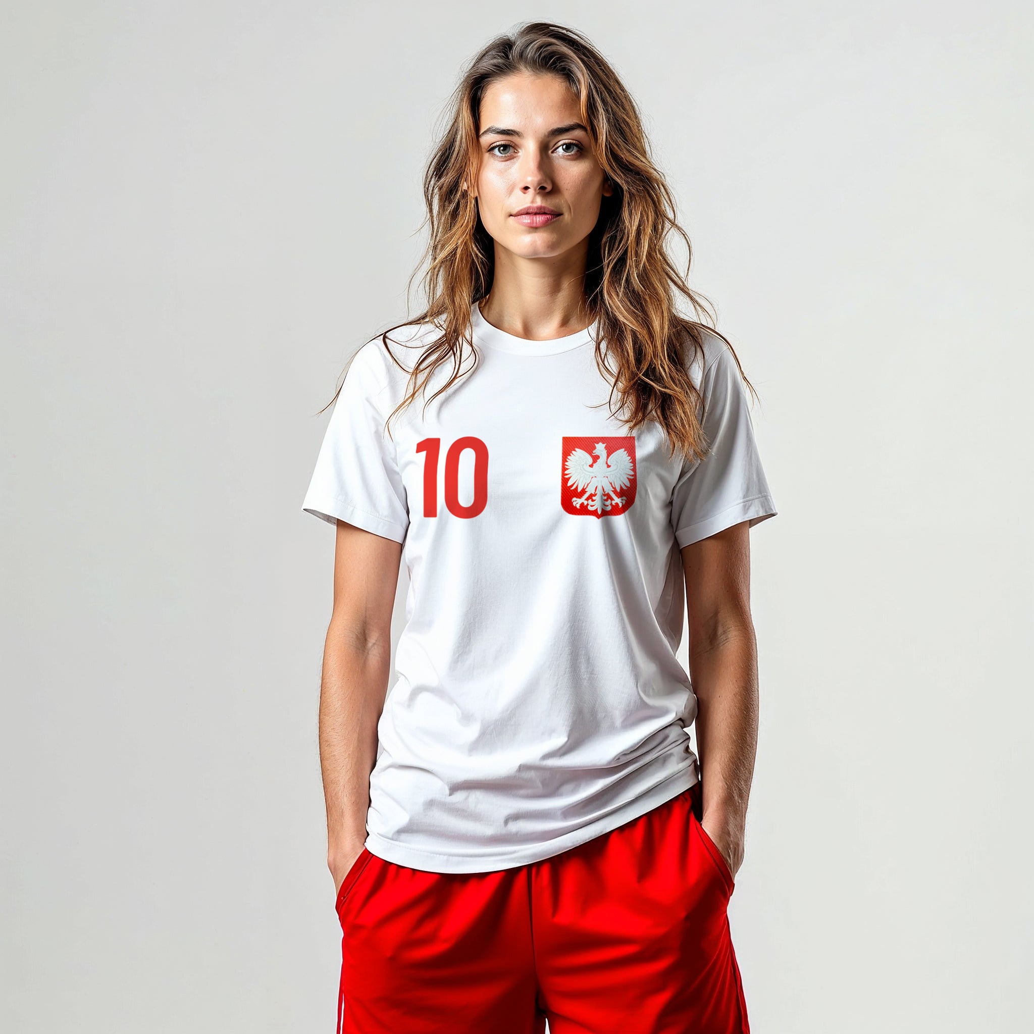 Maglia da calcio da donna polacca con il tuo nome e numero