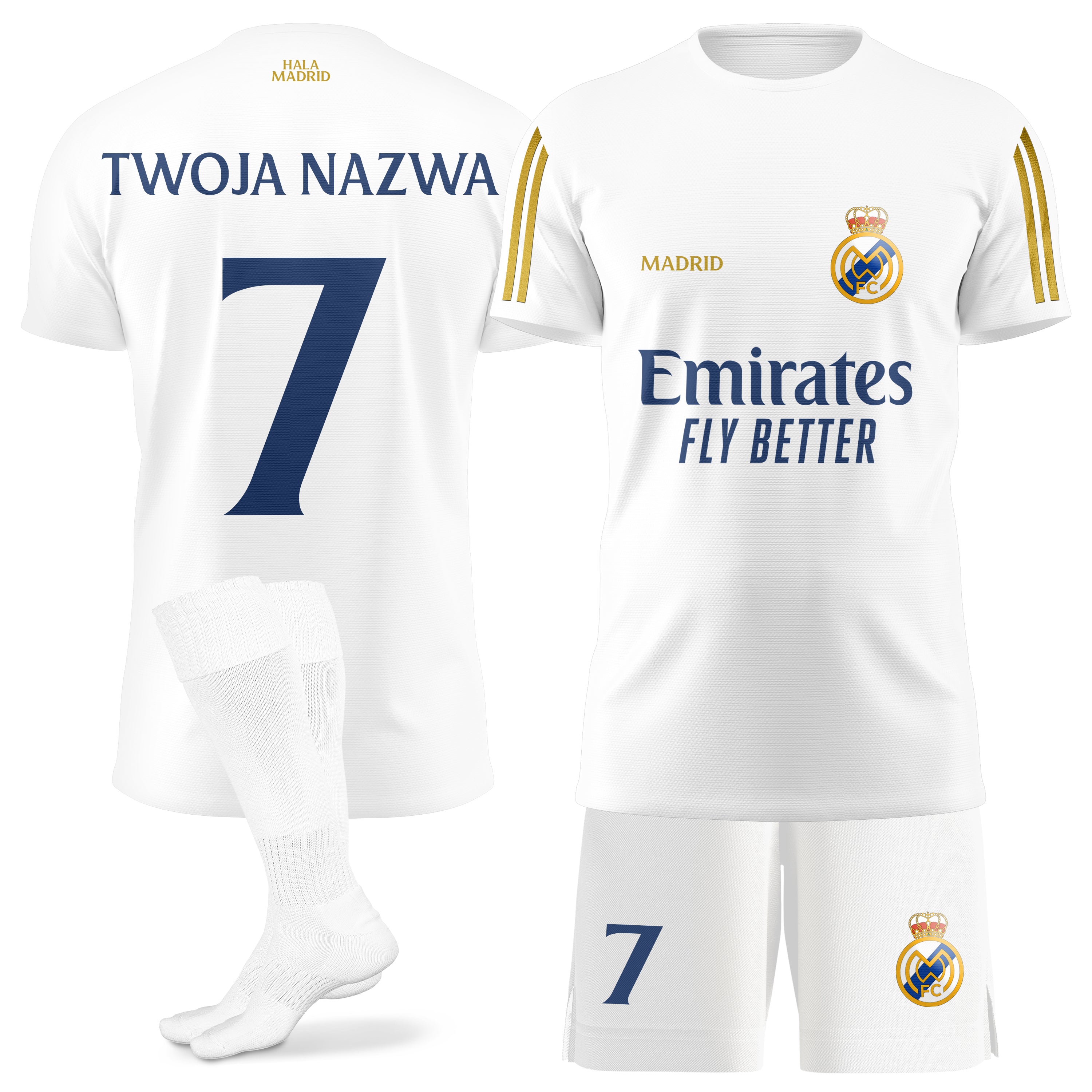 Strój Madryt z własnym nadrukiem