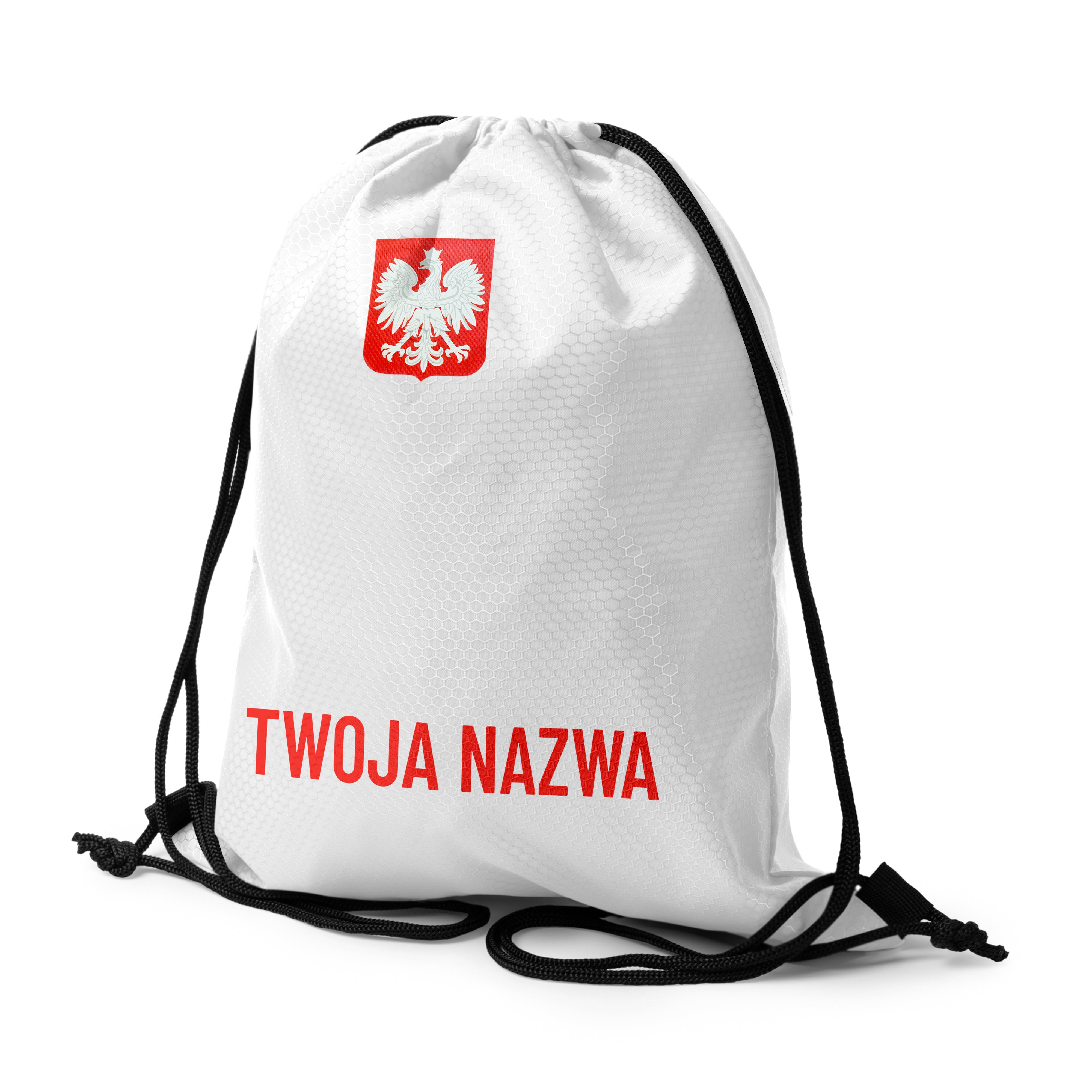 Biały Worek Reprezentacji Polski z Imieniem Dla Dzieci