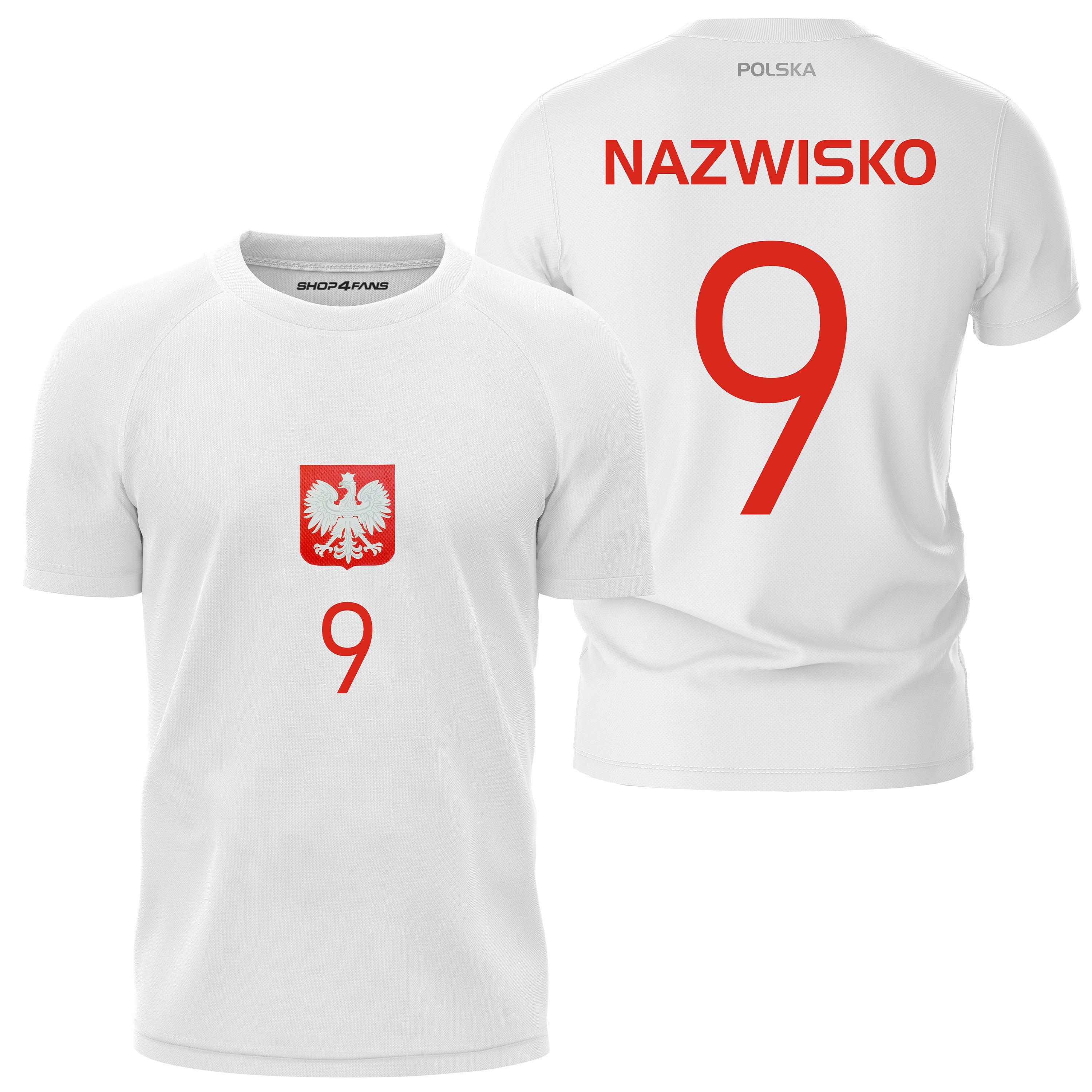 Męska Koszulka Reprezentacji Polski z Własnym Nadrukiem Euro 2024