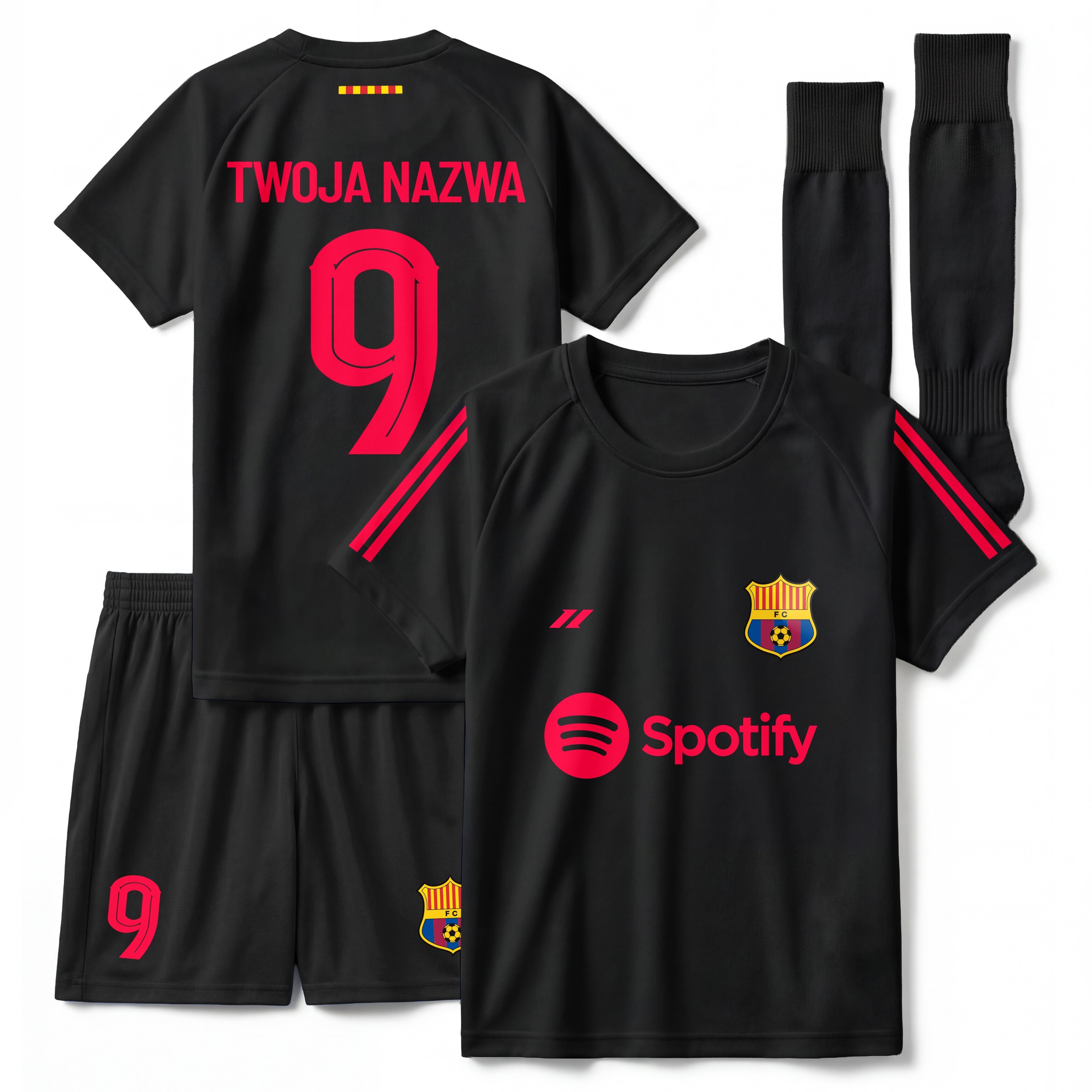 Strój Barcelona z Własnym Nadrukiem