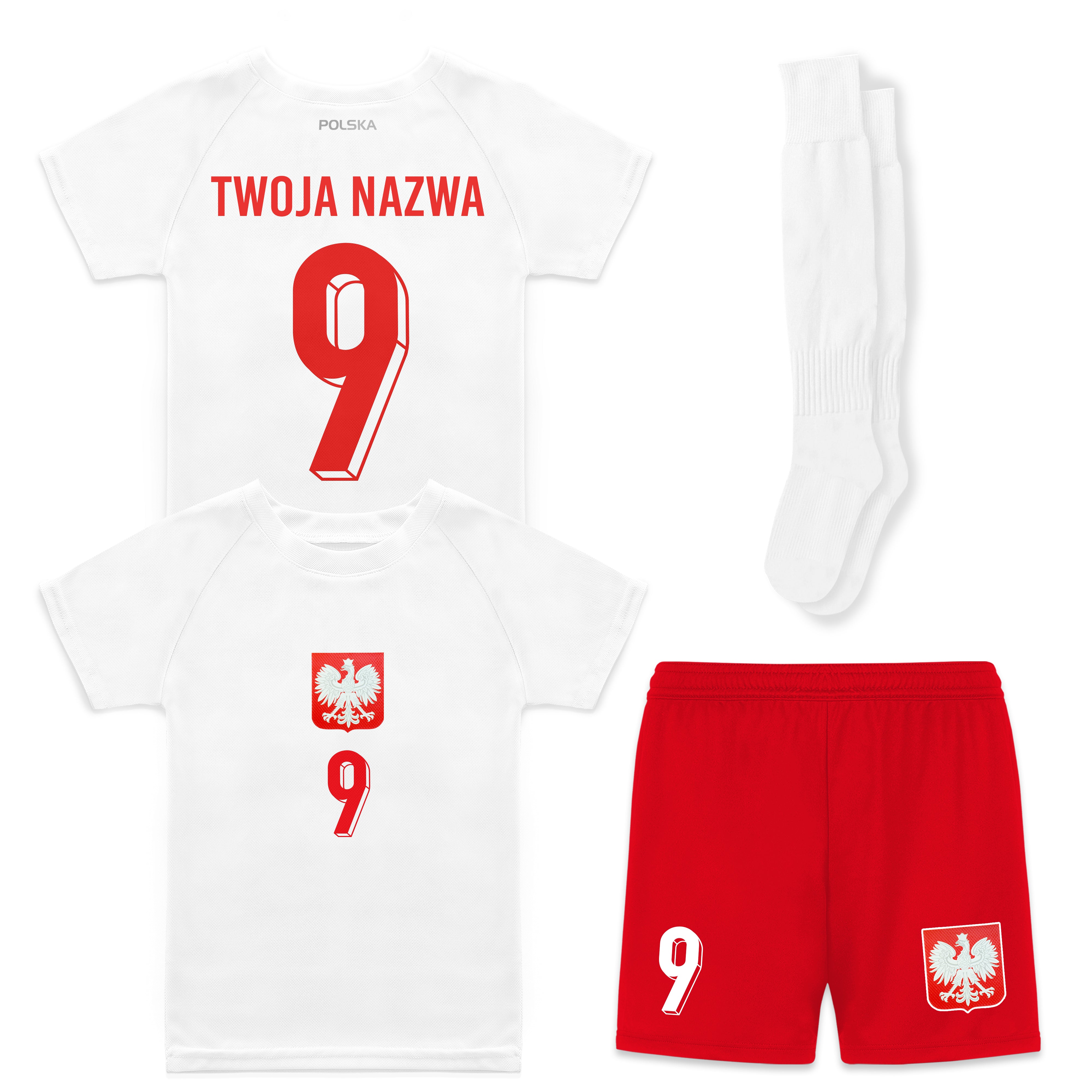 Strój Reprezentacji Polski Dla Dzieci z Własnym Nadrukiem